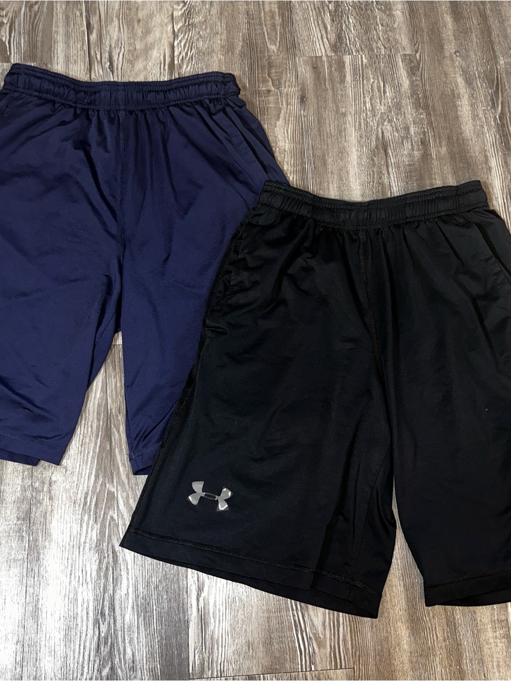 Under Armour Men’s Small Athletic Shorts Bundle of 2 - Black & Navy Blue